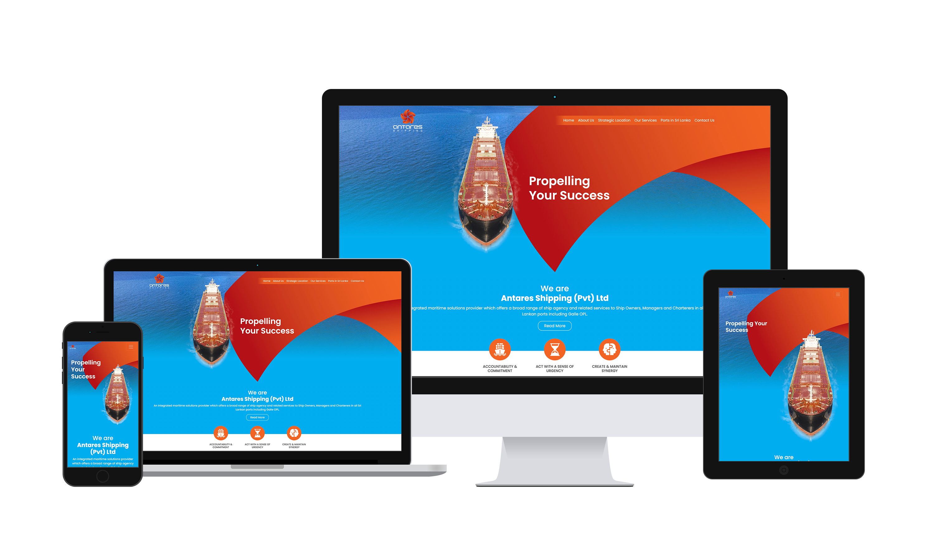 Antares Shipping website all devices preview